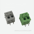 90 degree 5.0mm pitch green and gray spring PCB terminal block connector with buttons